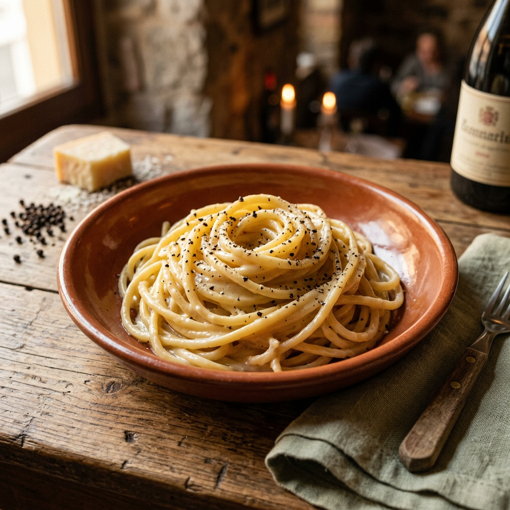 Cacio e pepe con pecorino