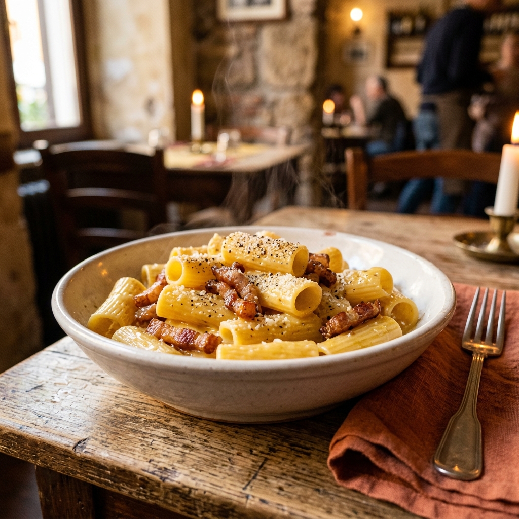 rigatoni alla carbonara cremosi